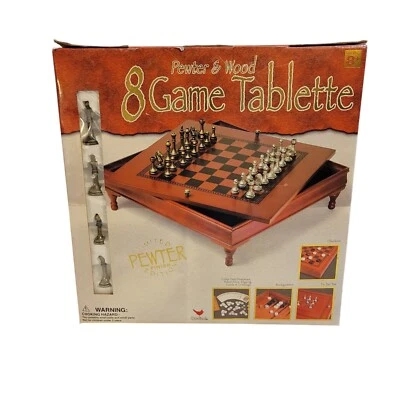 Board Game Chess Cardinal Industries Limited Edition Pewter Wood 8 Set Open Box - Image 1 of 4