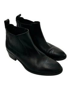 LAVORAZIONE ARTIGIANA Womens Black Leather Chelsea Boots Size 9 Made In Italy - Picture 1 of 12