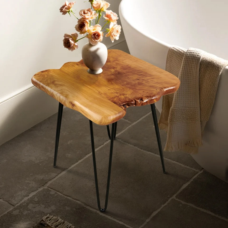 GREENAGE Cedar Live Edge Coffee Table with 4 Hairpin Legs 20" x 20" x 21" Height - Image 1 of 4