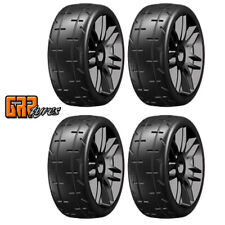 GRP GTX01-S7 1:8 GT T01 REVO S7 MediumHard Belted Tire w/ Spoked Blk Wheel (4)