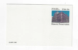 1982 US Postal Card - UX97 13c Old Post Office, St Louis, MO, Unused - Picture 1 of 1