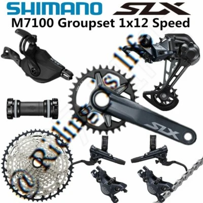 New SHIMANO SLX M7100/M7120 1x12 12-speed MTB Groupset 51T, 32T/34T/170MM/175MM - Image 1 of 4
