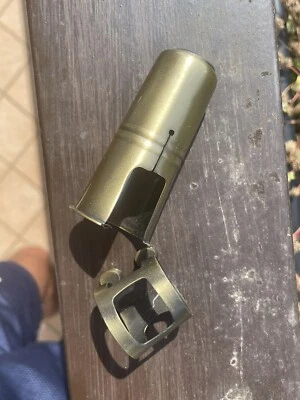 BRONZE CAP + LIGATURE ALTO SAXOPHONE MOUTHPIECE/COPERCHIO BOCCHINO SAX CONTRALTO - Immagine 1 di 3