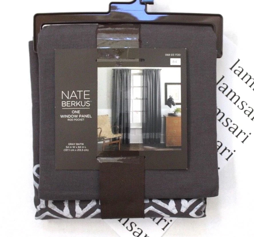 Tratamiento de panel de una ventana de algodón Batik gris Nate Berkus Foto 1 de 3