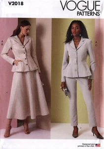 Vogue 2018 Jacket Skirt Pants Suit Designer Style Sewing Pattern Misses Size - Picture 1 of 2