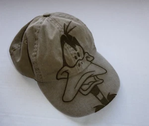 Vintage Daffy Duck x Six Flags Strap Back Hat, Beige/Brown, Embriodered, RARE - Picture 1 of 9