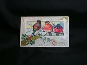 Vtg Christmas Postcard - embossed - 1911 - Picture 1 of 2