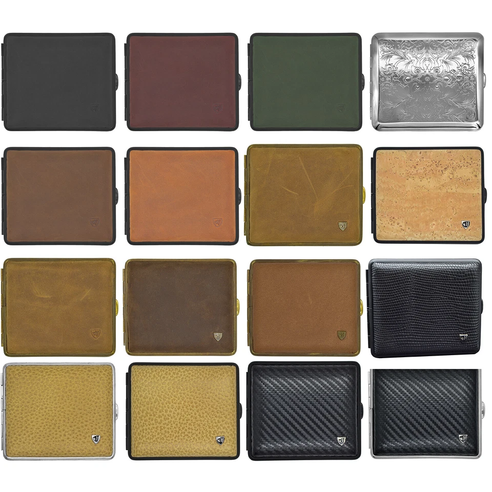 vH Zigaretten Etui Zigarettenschachtel Aufbewahrung Box Leder MADE IN GERMANY - Bild 1 von 1