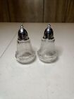 Elegant Fostoria Salt And Pepper Shakers Heather Etched Pattern Leaf Floral As Is