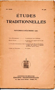 REVUE ETUDES TRADITIONNELLES N°368. NOVEMBRE-DECEMBRE 1961 - Picture 1 of 1
