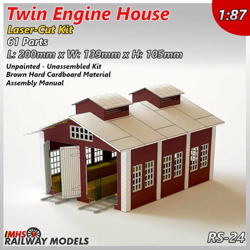 Домик с двумя двигателями в масштабе Ho комплект лазерной резки здание - Изображение 1 из 4