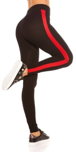 Sportif Legging Taille Haute Contraste Rayures - Photo 1/1