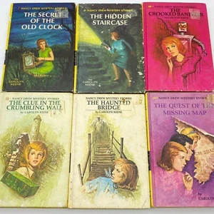 Nancy Drew Mystery books Vintage HB Carolyn Keene Lot 6 50-70s - Foto 1 di 17