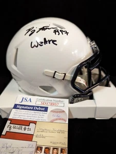 PENN STATE NITTANY LIONS PJ MUSTIPHER AUTOGRAPHED SIGNED MINI HELMET JSA COA - Picture 1 of 3