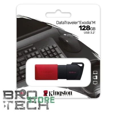 PEN DRIVER KINGSTON USB 3,2 128GB DTXM PENNETTA MEMORIA DATA TRAVEL EXODIA M