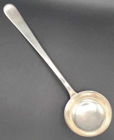 Tezler Switzerland Antique c.1920 Solid 800 Silver Punch Ladle 12 1/2" 189 Gram Cover