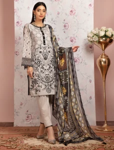 Delice Gris genähter Rasen Damen Anzug mit Seide Dupatta KSE - 8026 - Bild 1 von 7
