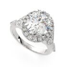1.35 Ct Lab Created Oval Cut Halo Diamond Engagement Ring VS2 D White Gold