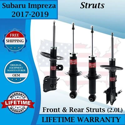 KYB OEM Front & Rear Struts For 2017-2019 Subaru Impreza 2.0L Lifetime Warranty - Изображение 1 из 4