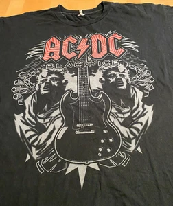 AC/DC Guitar T Shirt Black Men's Sz XXL Concert Tee Black Ice Tour  - Picture 1 of 2
