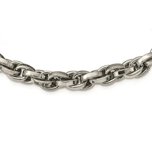 Stainless Steel Polished Oval Link 24in Necklace - Picture 1 of 4