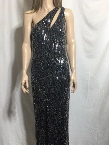 Vestido formal de noche recortado con lentejuelas Aidan Mattox para mujer nuevo con etiquetas - Imagen 1 de 12