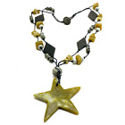 Lucky Star Jaspis Halskette Serpentine Stein Anhänger handgeknüpfte Kordel 22 Zoll
