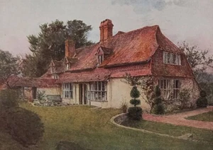 1906 Haus in Steep, Petersfield, Hampshire. Antiker Druck. Walter Tyndale. - Bild 1 von 4