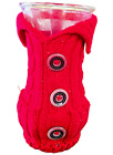 Noelle Enterprises crochet tricoté acrylique rouge avec 3 boutons housse de vase