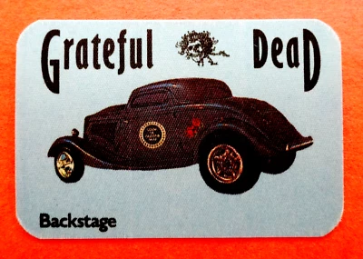 Grateful Dead Backstage Pass 1984 coche clásico de colección automático Hot Rod Bertha en blanco Foto 1 de 4