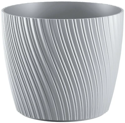 Übertopf Blumentopf Rund Pflanztopf Neuheit Modell Dekorativ 4 Größen in Grau - Bild 1 von 4