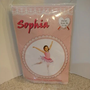 Sophia Girls Fashion Lace Pantyhose Size XL 11-14 White  - Picture 1 of 5