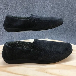 Dearfoams Slippers Mens 13 Casual Loafer Flats Comfort Gray Blue Fabric Slip On - Picture 1 of 14