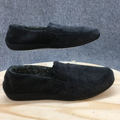 Zapatillas Dearfoams Para Hombres 13 Mocasines Informales Cómodas Gris Azul Tela Sin Cordones Foto 1 de 4