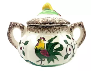 Vintage Sugar Bowl Chicken Rooster Covered Handled Napco Japan SD103 Farmhouse - Picture 1 of 12