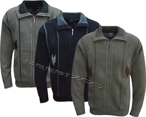 Strick Chenille klassische Strickjacke mit durchgehendem Reißverschluss warm gefütterter Pullover M - XXL - Bild 1 von 6