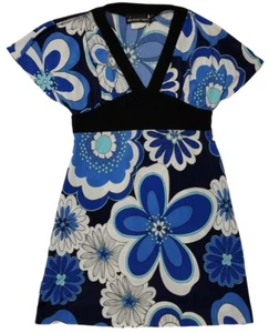 UN DEUX TROIS Girl XL Short Sleeve V- Neck Floral Print Dress Made in USA (NWOT) - Picture 1 of 6