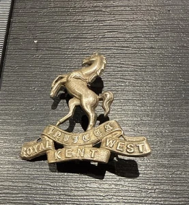 British Army WW2 Cap Badge Queen's Own Royal West Kent Regiment SILVER STAMP G50 - Bild 1 von 4