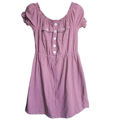 Mini Vestido Y2K Derek Corazón Hombro Descubierto L Rosa Malva Suave Niña Vintage Estético Foto 1 de 4