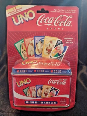 Vtg 2004 Special Edition Coca-Cola UNO Card Game w/ Deluxe Collector Tin NEW - Image 1 of 2