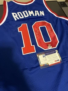 Dennis Rodman Signed Detroit Custom Jersey PSA DNA COA - Picture 1 of 8