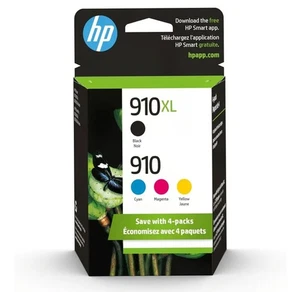 Cartidges d'encre HP 3JB41AN 910XL/910 4 pièces - Noir/Cyan/Magenta/Jaune - Photo 1/1