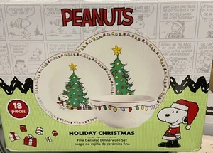 ⚡️Peanuts Snippy Ceramic Dinnerware 17pc ⚠️Incomplete👉Missing 1 Dinner Plate⚠️ - Picture 1 of 2