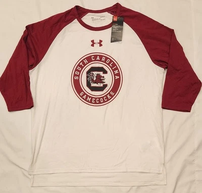 Under Armour South Carolina Gamecocks 3/4 Sleeve Raglan Shirt Men's Large - Image 1 of 4