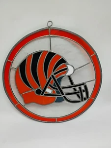 Vintage NFL Cincinnati Bengals 12" Stained Glass Hanging Sun Window - Picture 1 of 2