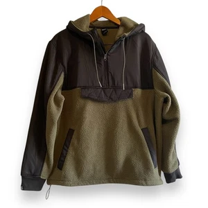 Sudadera con Capucha Sherpa Verde Oliva Fielder Bonobos Para Hombre Grande Cálida Acogedora - Imagen 1 de 9