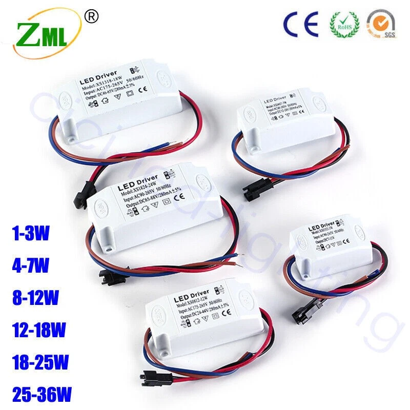 240V  LED Driver 1W 3W 7W 8W 12W 18W 25W 36W Adapter StripTransformer AC 300mA - Image 1 of 4