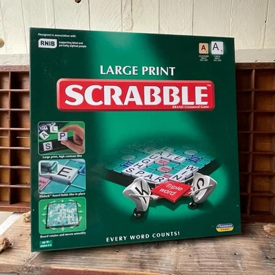 Scrabble Large Print Crossword Game RNIB Blind Partially Sighted Complete - Image 1 of 4