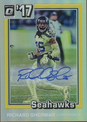 Richard Sherman 2017 Óptico Oro Autógrafo Seattle Seahawks 5/10 Foto 1 de 2