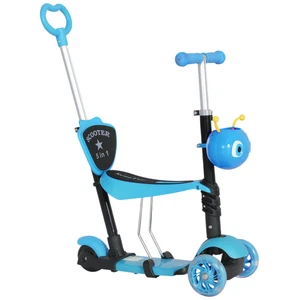 HOMCOM 5-in-1 Kinder Tretroller 3-Rad Rollator mit abnehmbarem Sitz verstellbar - Bild 1 von 9